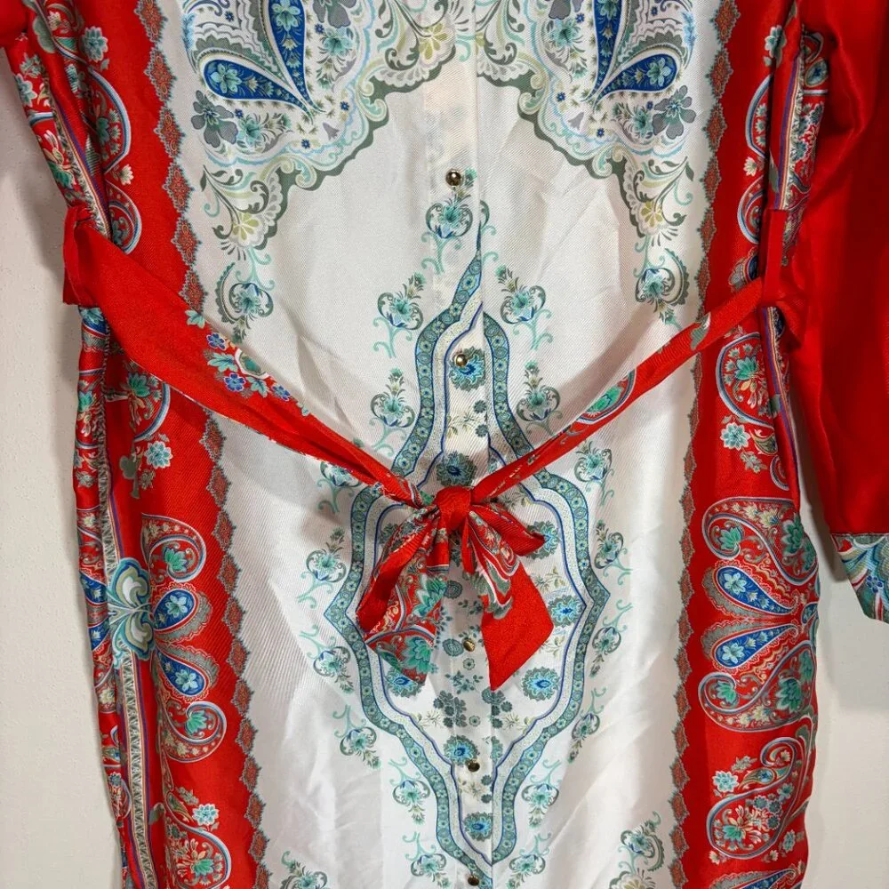 Zara Multicolor Printed Button Up Maxi Midi Shirt Dress - Picture 9 of 16